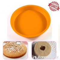 IC ICLOVER Food Grade Silicone Cake Pan 10 Inch Non-Stick Bakeware Round Cake Pan BPA Free Bread baking Pan - Yellow - B00D06MBE4